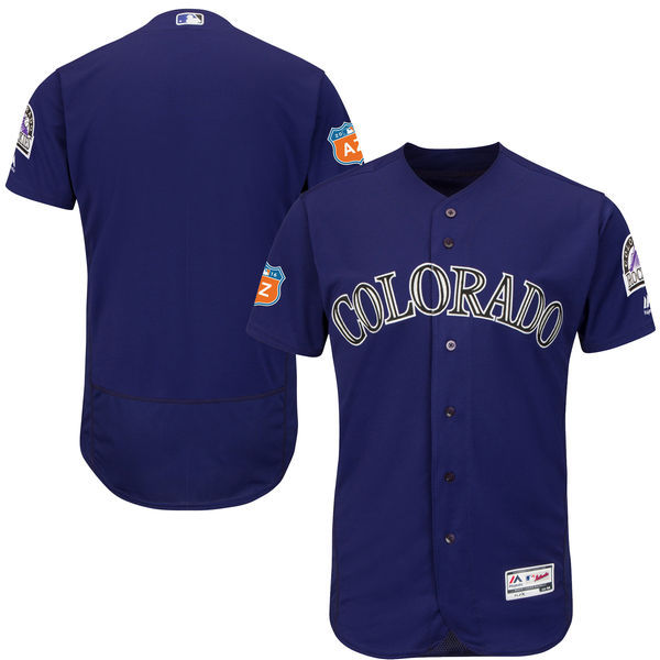 2017 MLB Colorado Rockies Blank Purple Jerseys